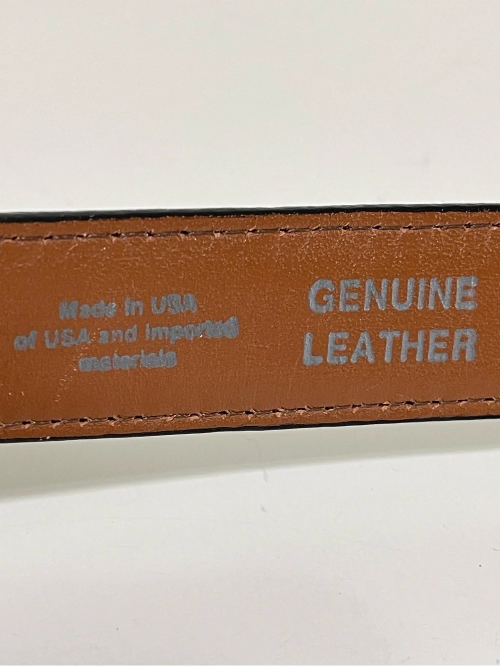 LL Bean Smooth Black Leather Belt Silver Tone Buckle Made in USA Vintage Size 42